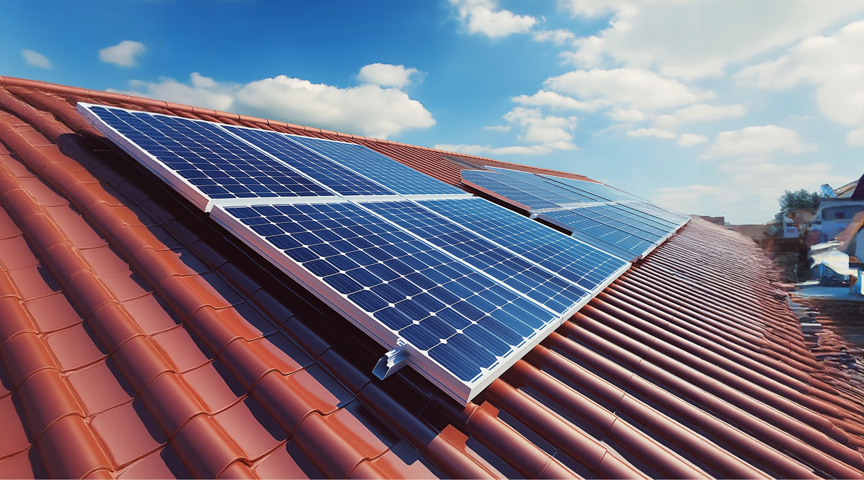 Solar panels installed on a residential rooftop